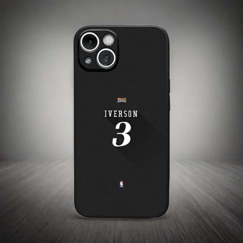 阿伦艾弗森手机壳 适用于苹果15华为OPPO小米VIVO 全包硅胶玻璃壳