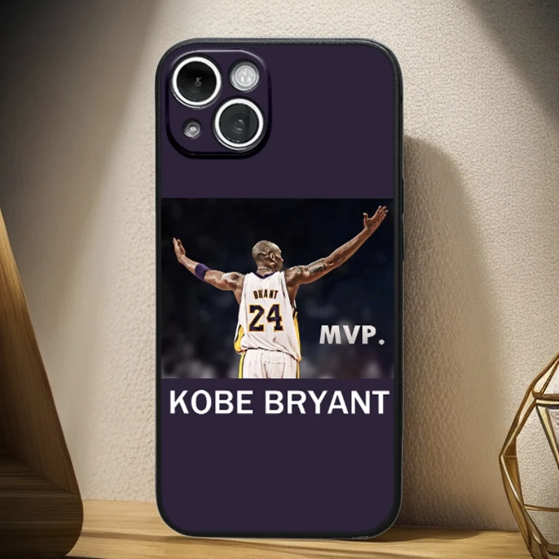 NBA科比手机壳 适用苹果15 华为VIVO小米OPPO 全包玻璃硅胶磨砂壳
