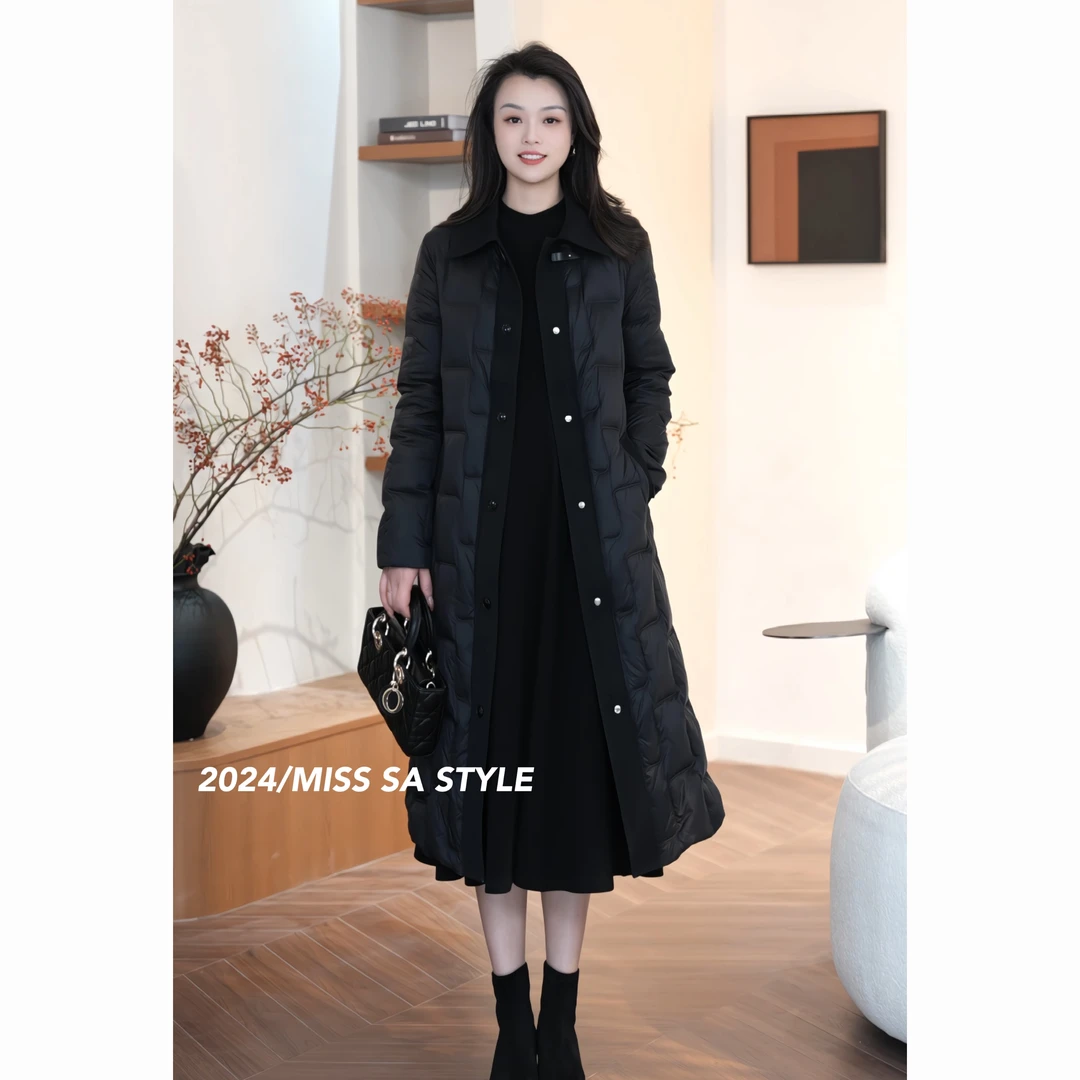 MISS SA 云梯格冬季新款气质高级百搭时尚长款羽绒外套24119831