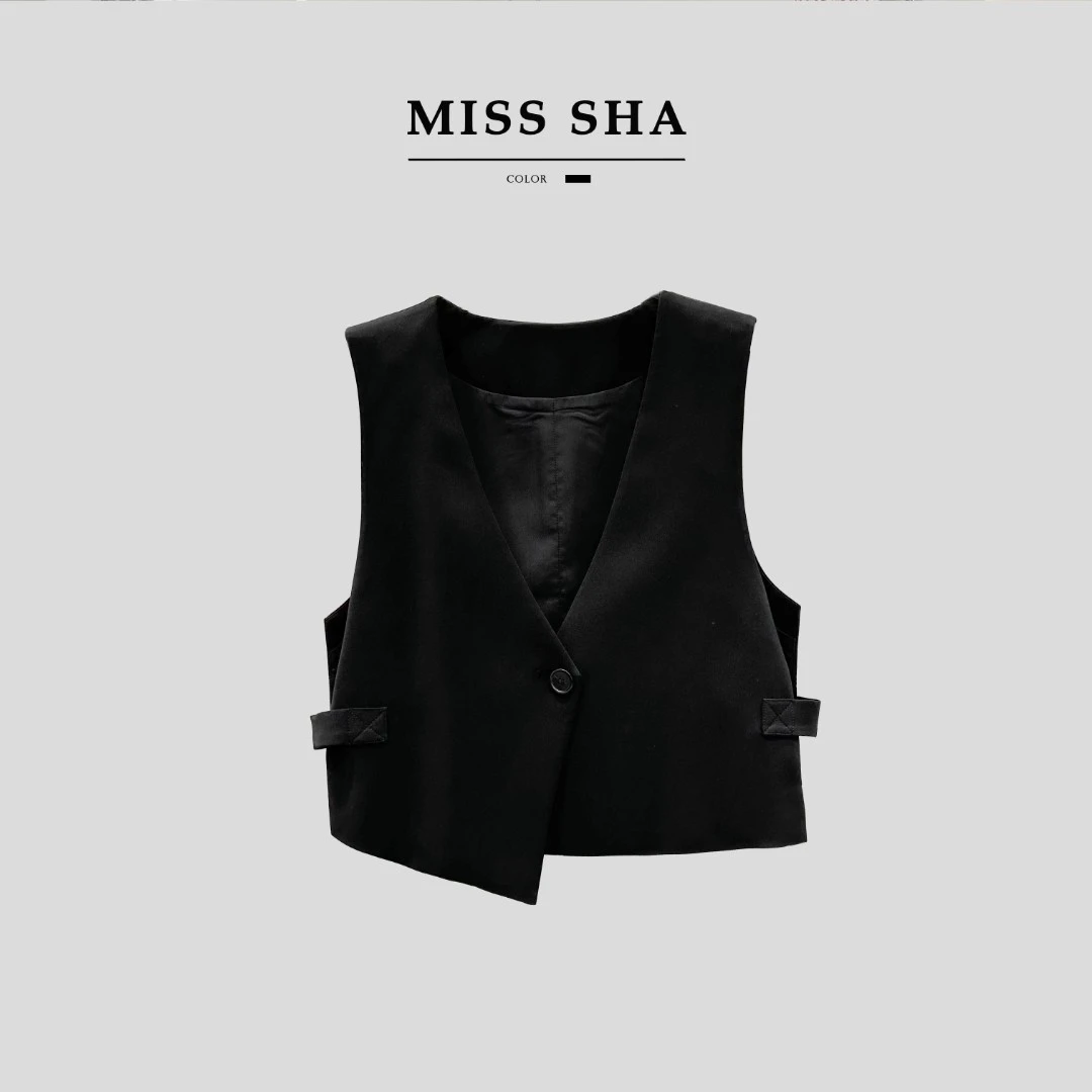 MISS SA春夏季时尚气质通勤轻奢设计感宽松休闲马夹 23039025