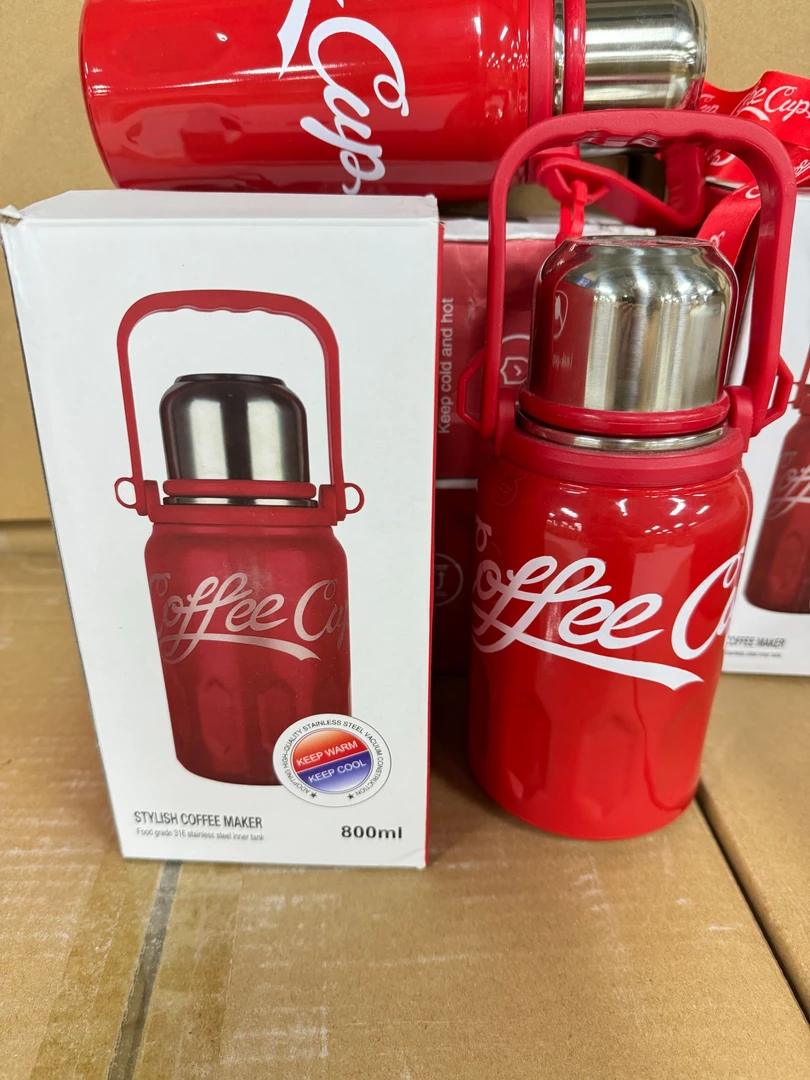 可口可乐杯316不锈钢大容量保冰保冷真空旅行户外保温壶