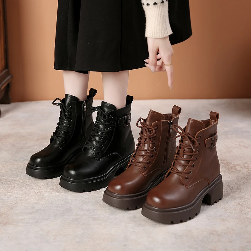 厚底加绒保暖羊毛靴女2024秋冬新款时尚洋气百搭马丁靴爆款雪地靴