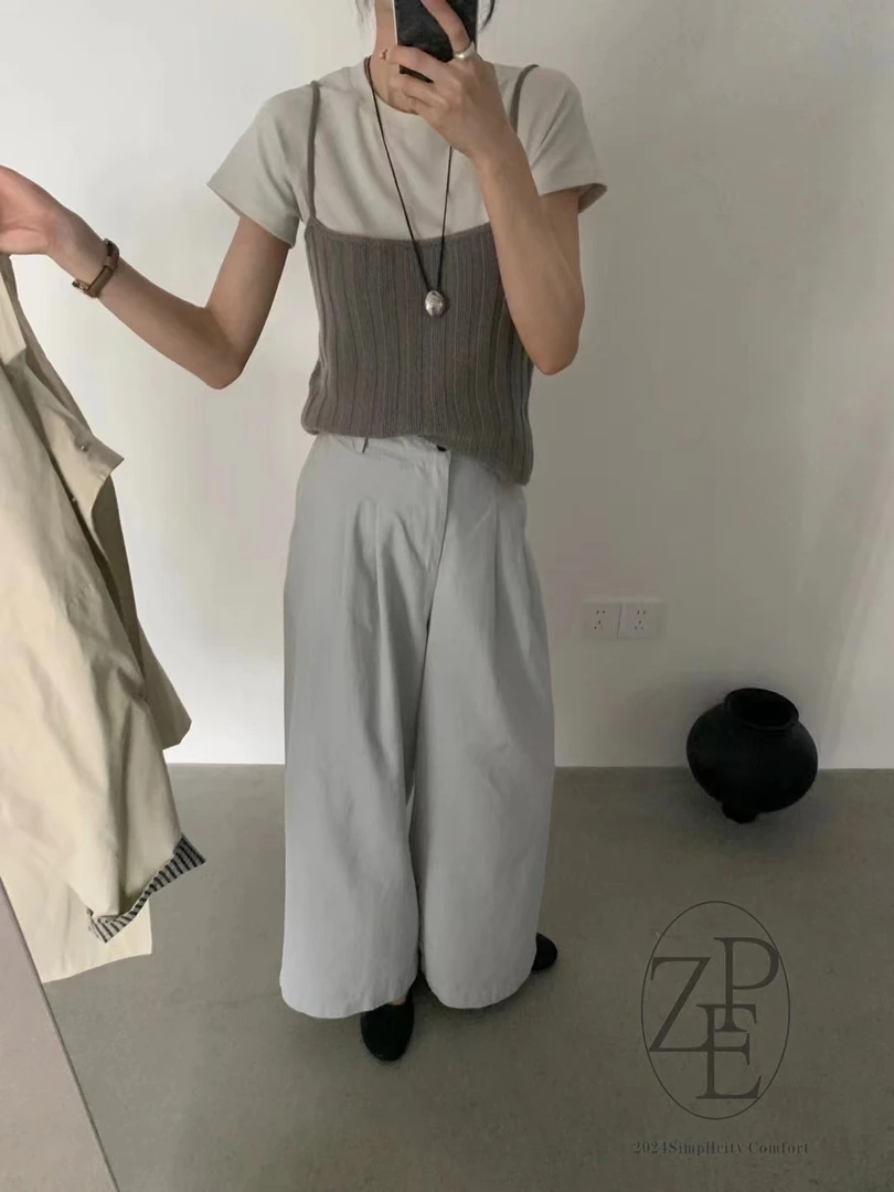 【早秋新品889】休闲裤百搭早秋韩版清新时尚宽松显瘦纯色简约