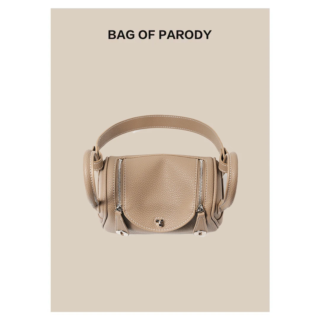 bag of parody包包女2024新款单肩手提牛皮枕头包