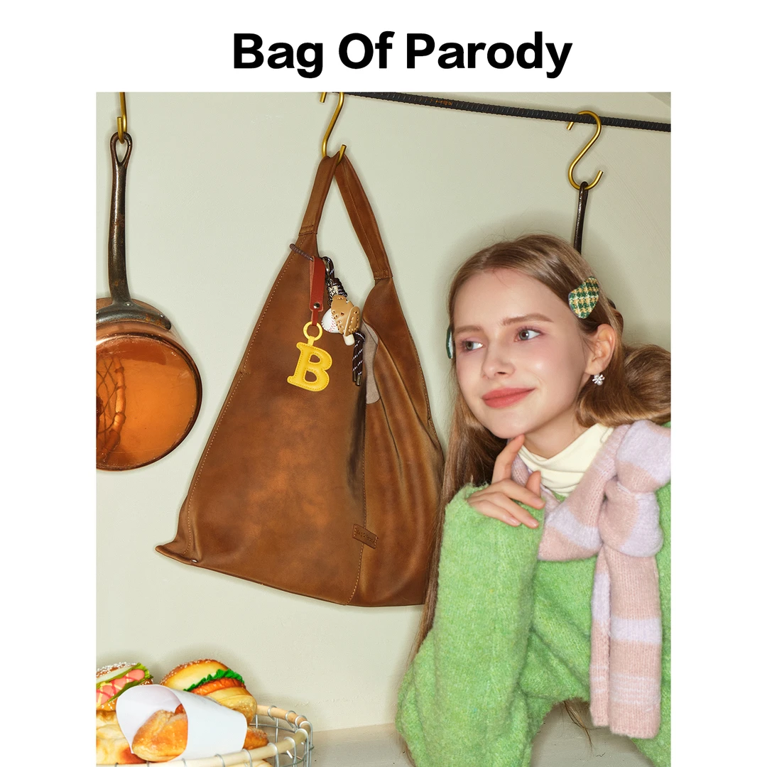 bag of parody秋冬包包雅丹风美拉德牛皮托特包购物袋时尚休闲