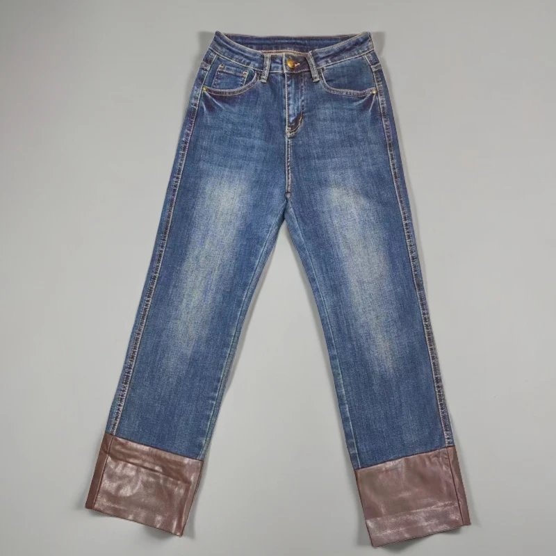 【牛仔裤】F 060/L-7048   时尚休闲百搭水洗牛仔裤烟管裤