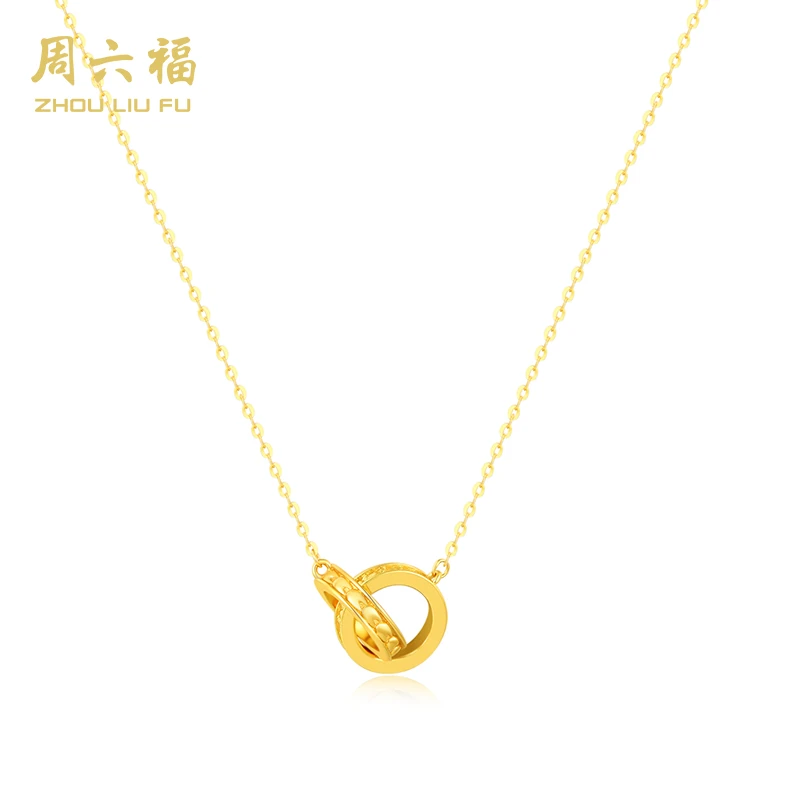 坠链均925银 【周六福】龙鳞凤羽s925银时尚潮流套链-Y6291-主