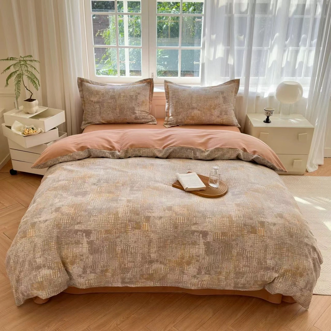 【秋冬款全棉印花四件套】-枕套随机裁剪随机发轻奢简约松弛感美式