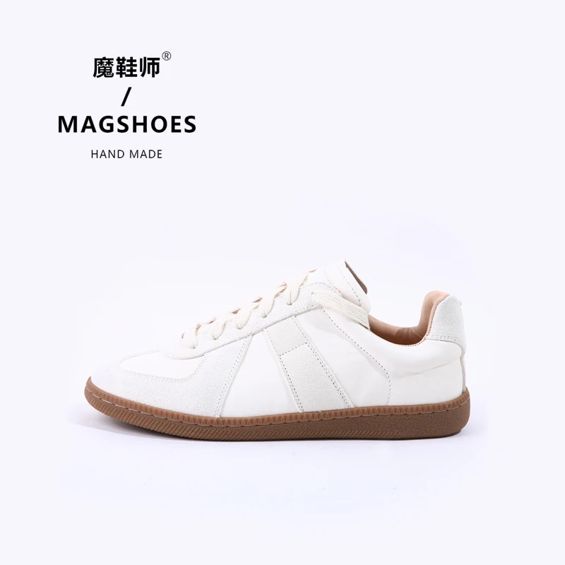 魔鞋师马皮德训鞋2024经典百搭系带马皮平底板鞋德训休闲鞋小白鞋
