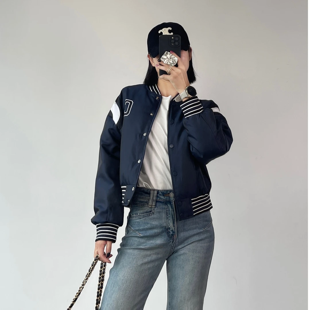 【徐公子】90白鹅绒棒球服休闲加厚保暖百搭廓形显瘦羽绒服外套Y199