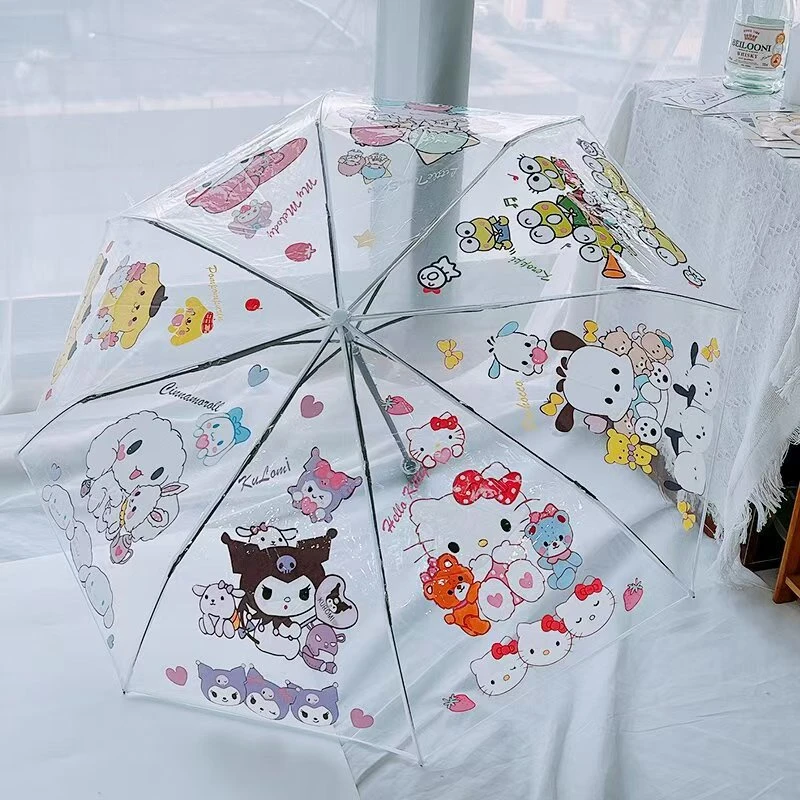 三丽鸥透明卡通雨伞