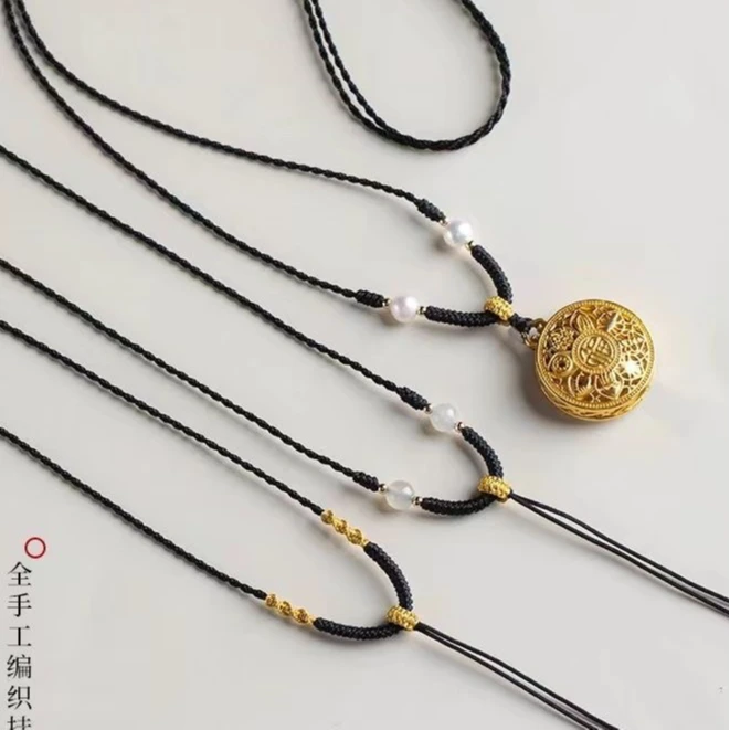 项链时尚情侣编织纯手工可调节项链绳