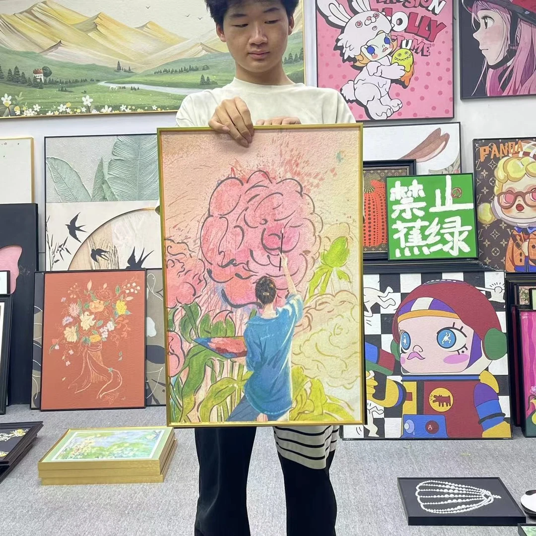 电视剧玫瑰的故事同款画黄亦玫芍药花画海报客厅玄关挂画146