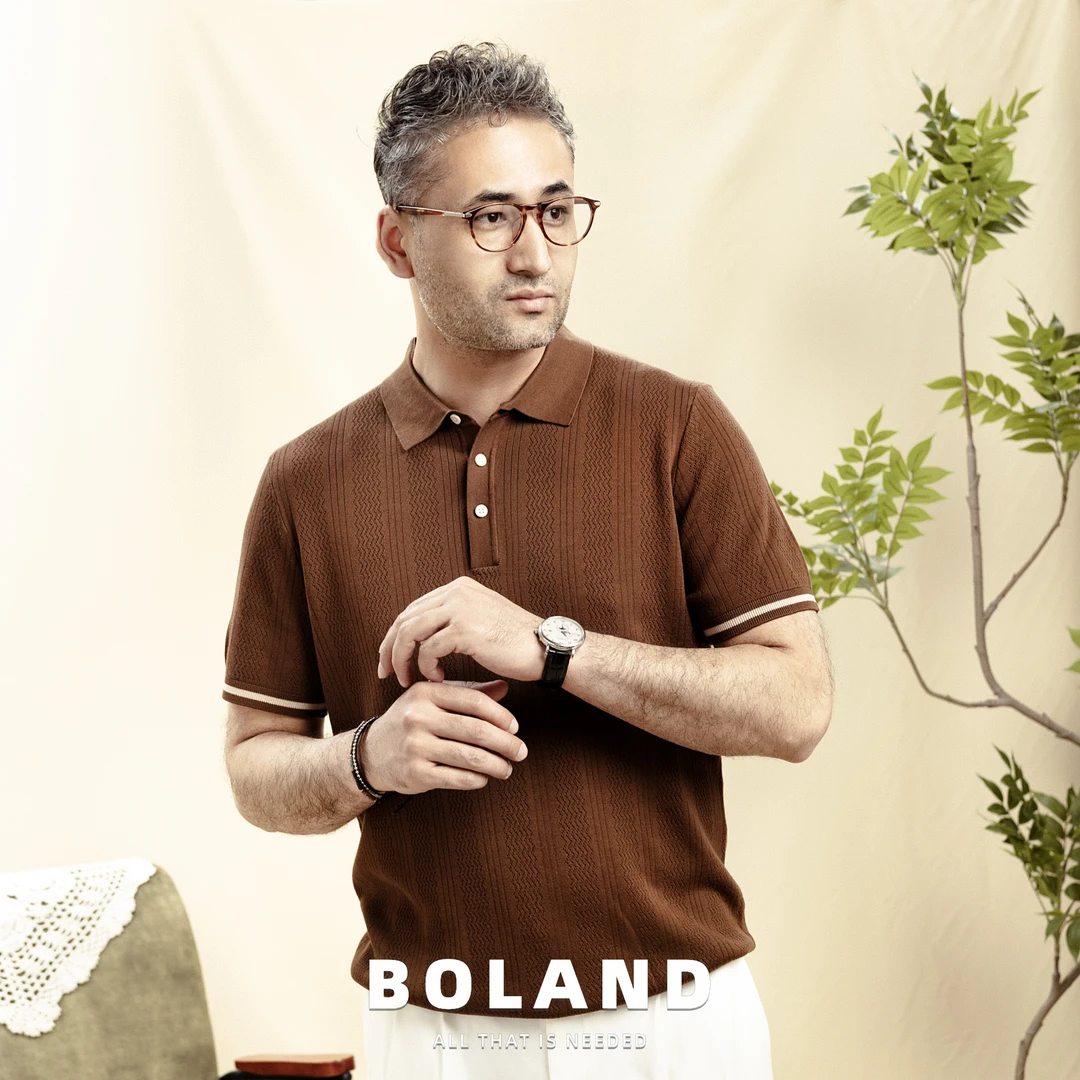 新品男士翻领针织POLO衫商务休闲短袖经典复古夏季时尚舒适休闲感