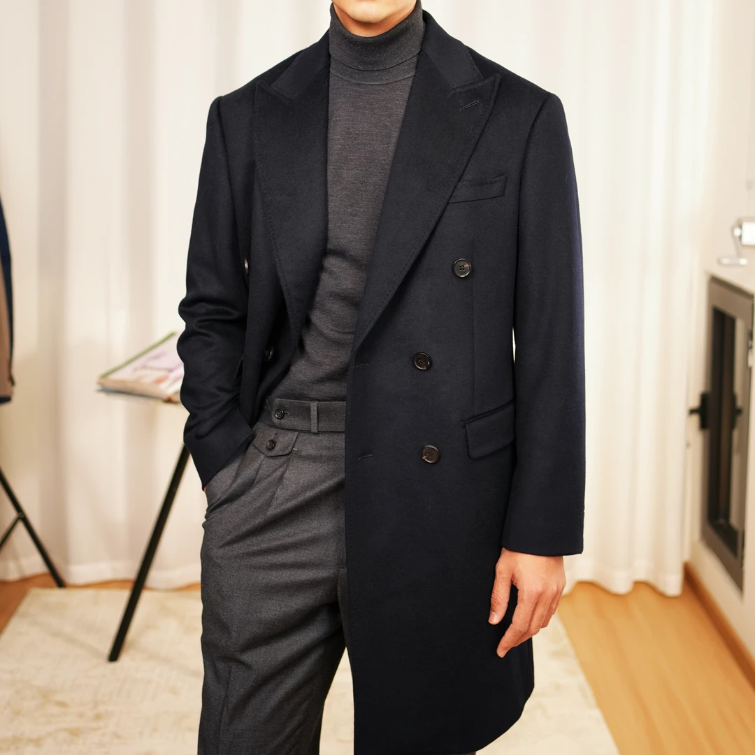 【衫无二】柴斯特双排扣大衣 ·枪驳领意大利进口面料10羊绒90羊毛