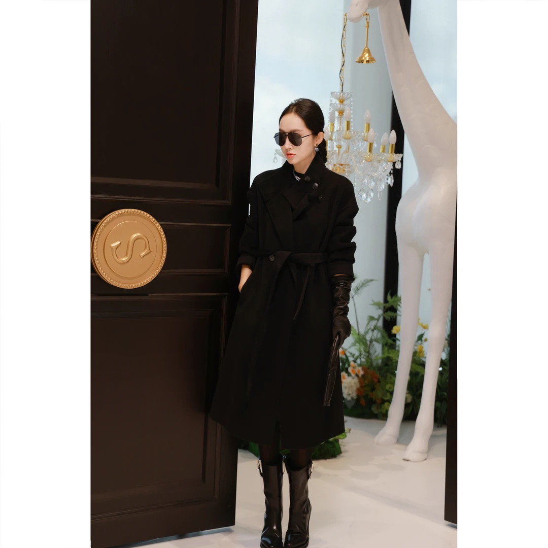 DR杨圣坤“一见钟情”2024初秋大衣外套长款毛呢外套女DR2406-0501