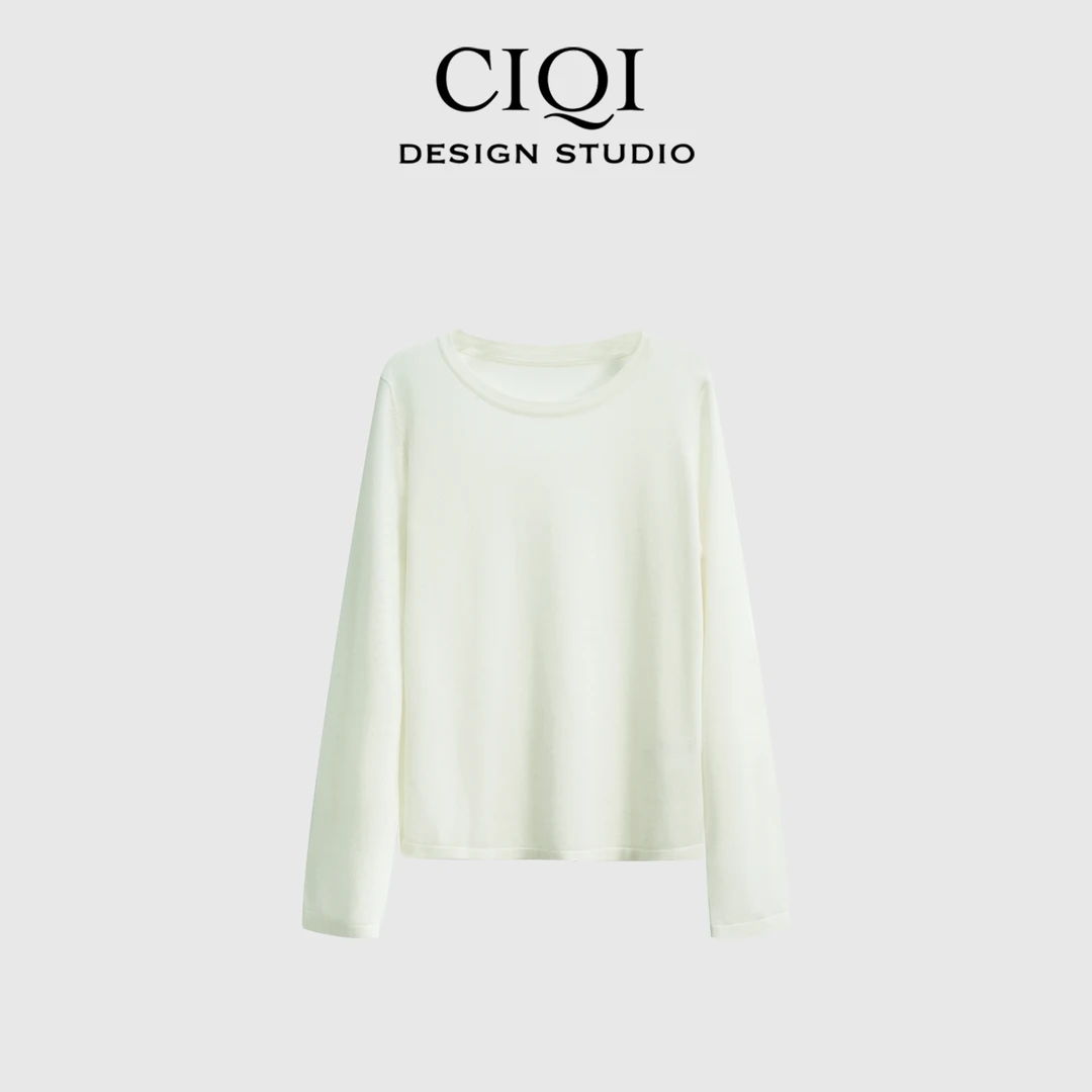 CIQI STUDIO 秋冬新款圆领打底羊毛衫针织上衣 T20033