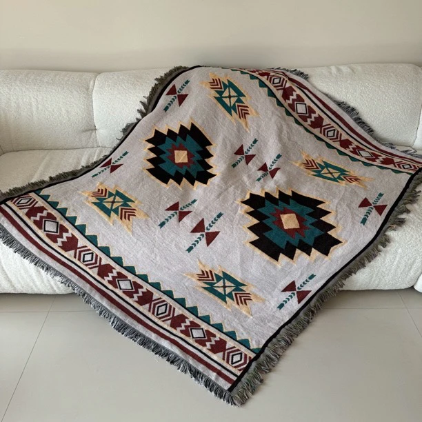 色织沙发盖巾盖毯（含穗尺寸）