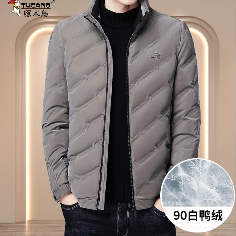 TUCANO/啄木鳥羽绒服男士冬季白鸭绒短款潮流中青年立领冬装外套