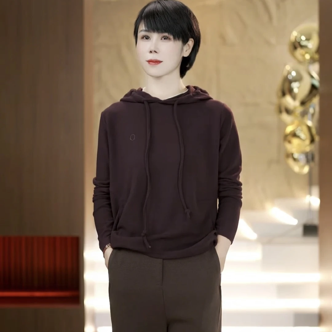 【渲渲推荐】CC-6723秋冬百搭时尚休闲字母O带帽打底衫