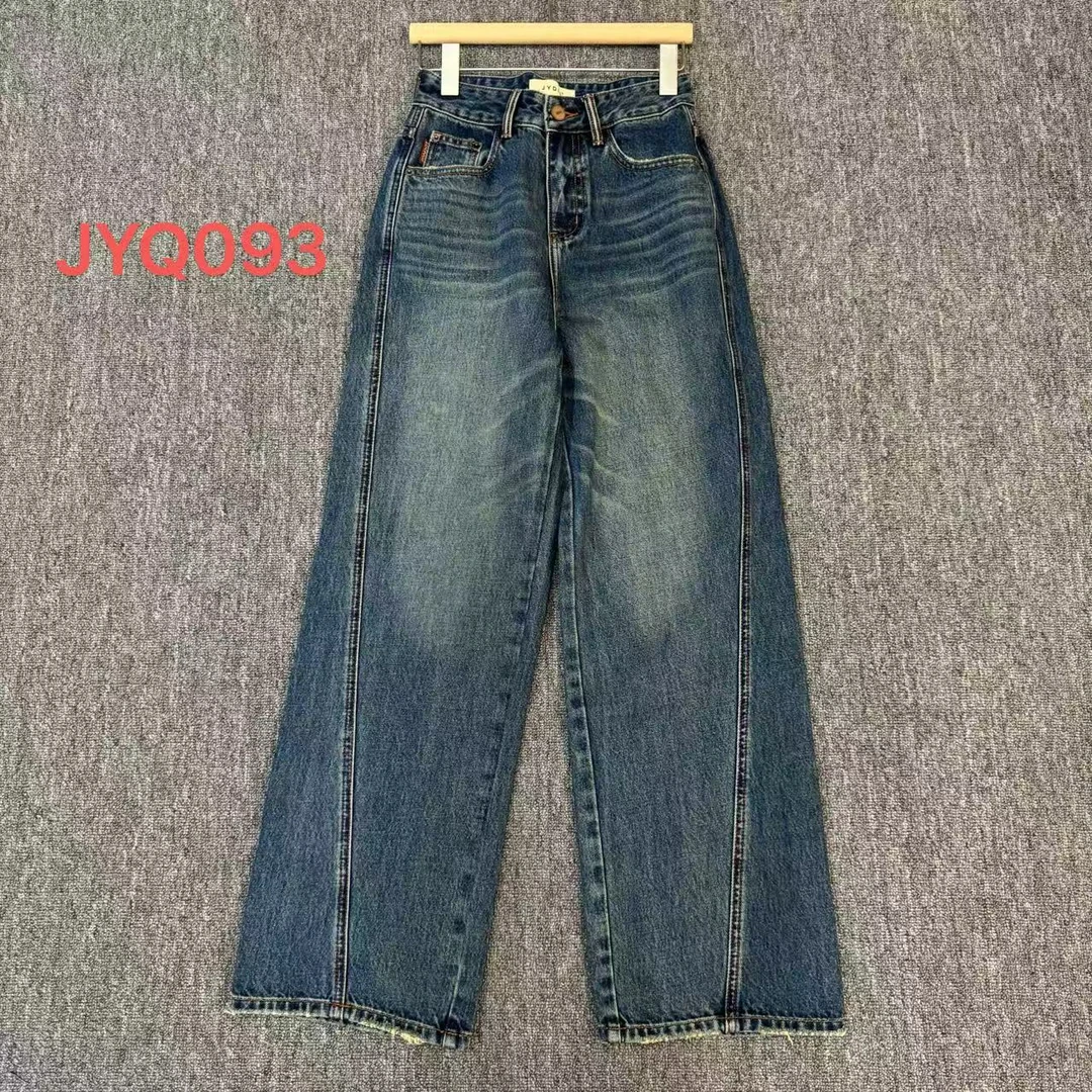 【渲渲推荐】JYQ093冬季窄版直筒斜条牛仔裤