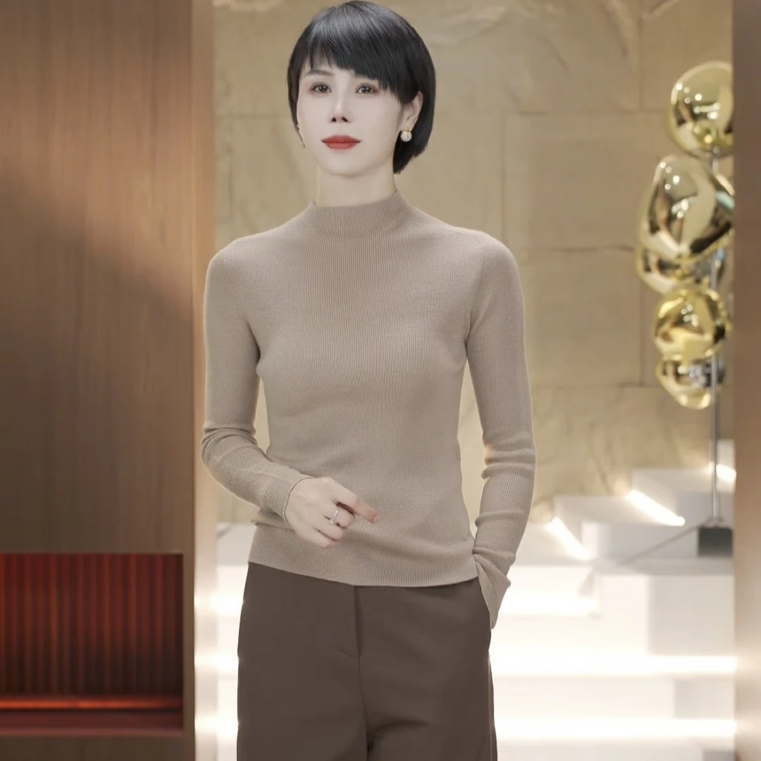 【渲渲推荐】NLY-6601秋冬半高领修身百搭时尚【扬子纱】羊毛打底衫