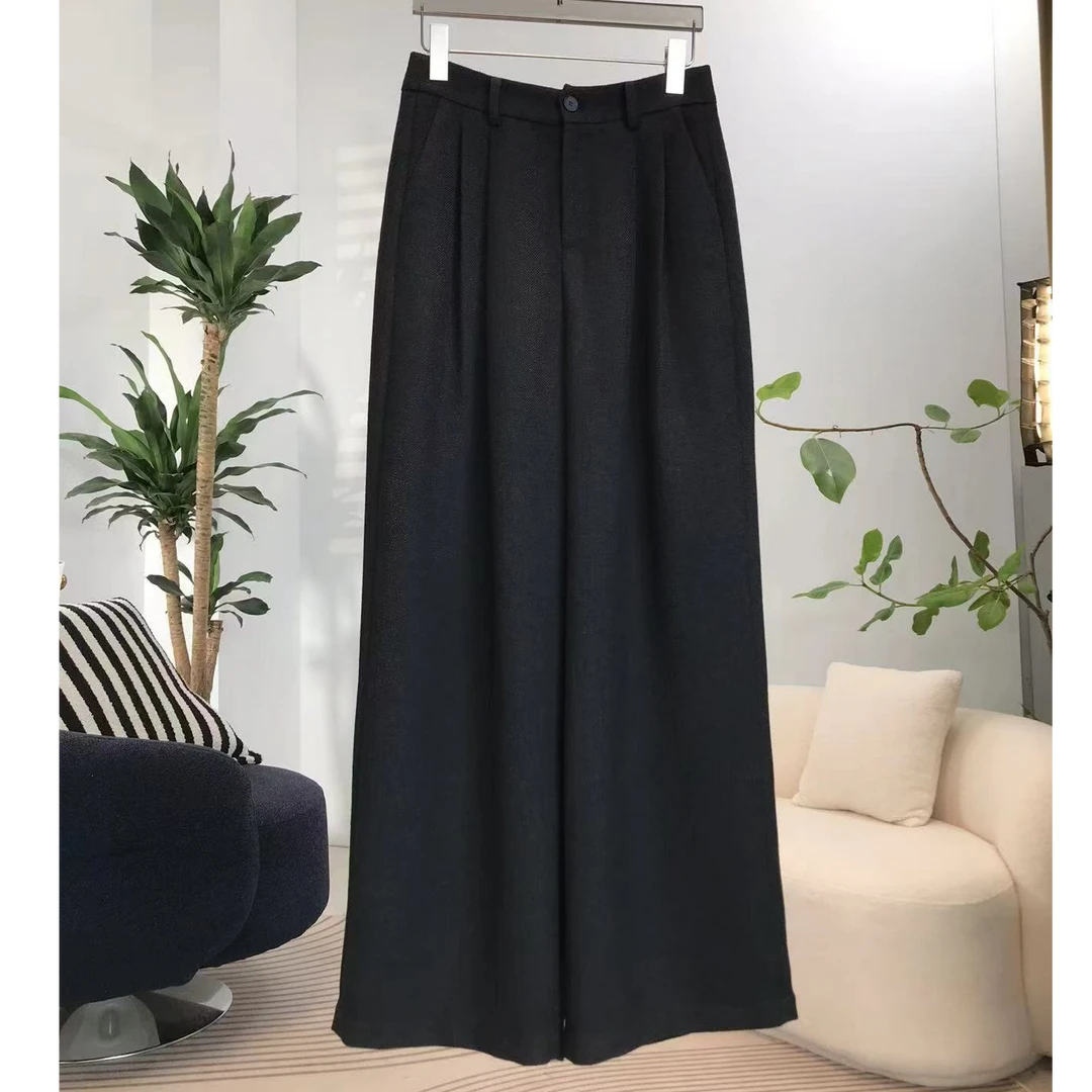 【香在秋日】显瘦遮胯百搭宽松设计款女士气质休闲裤1725西装