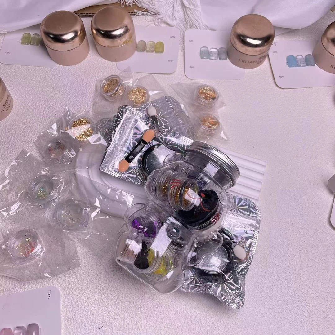 美甲饰品通用混装一罐彩套盒钻奥钻白底珍珠蝴蝶反光丝欧泊999