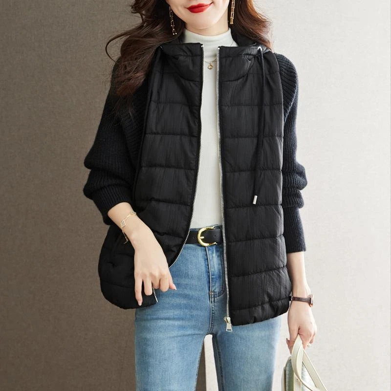 秋冬连帽外套女2023新款爆款洋气休闲短款棉服韩系慵懒风加厚开衫