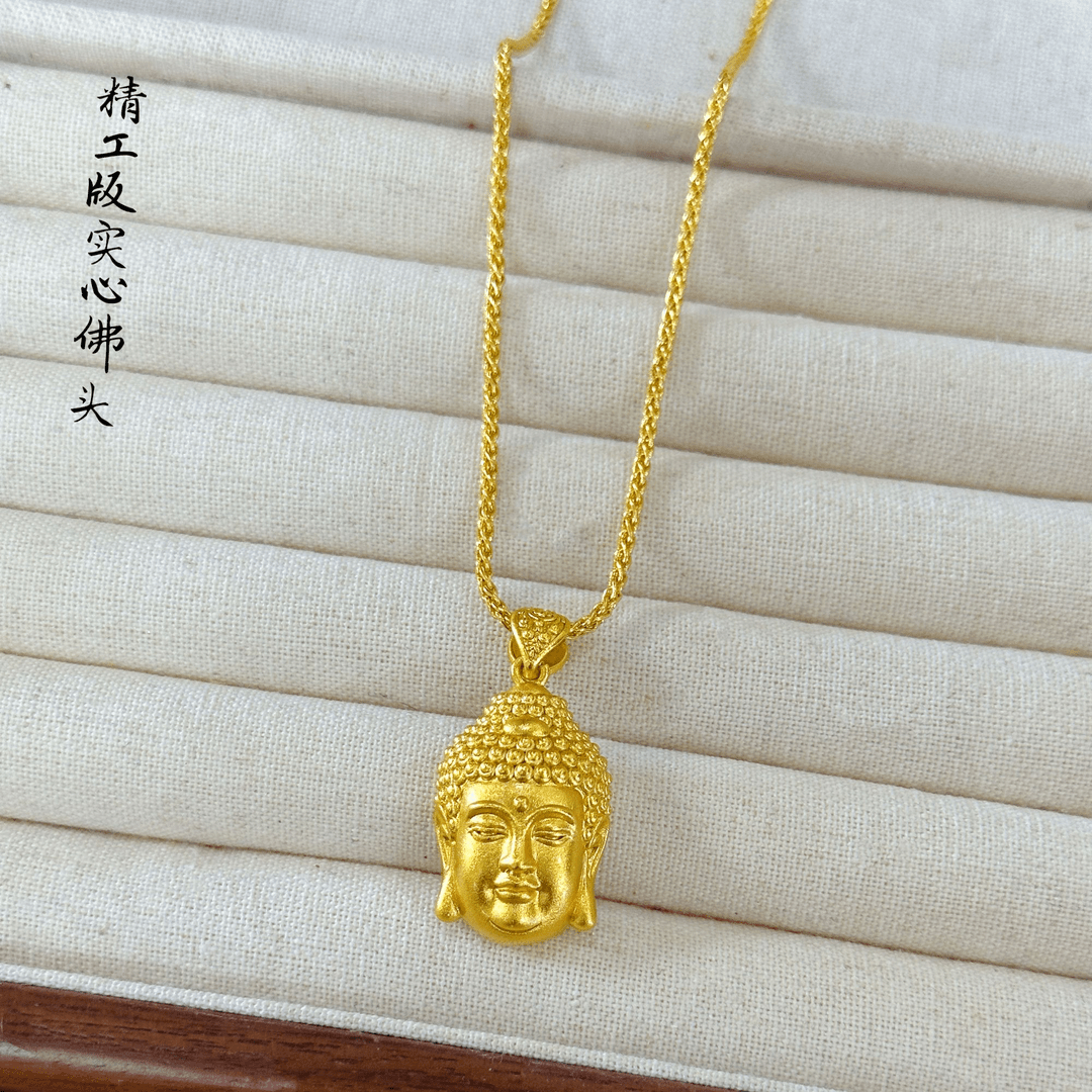 铜合金吊坠 精工版实心佛头吊坠气质轻奢时尚百搭简约甜美优雅圆