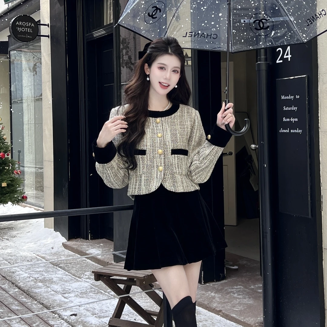 【山茶花少女】女装显瘦长袖短款百搭复古短外套秋冬