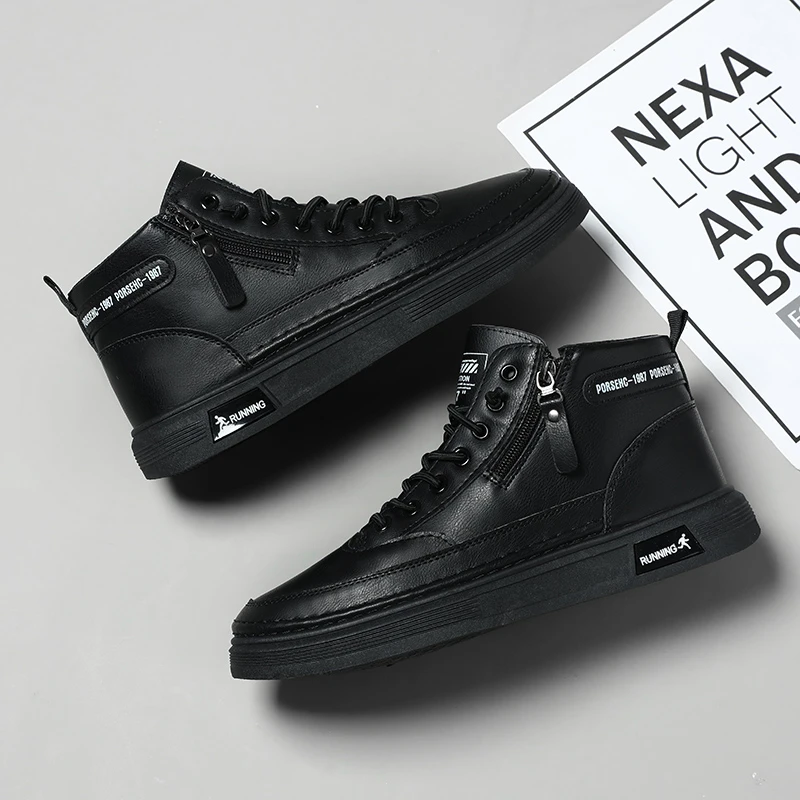 男鞋百搭中帮休闲板鞋男士夏季时尚运动小白鞋轻便防滑耐磨男士鞋