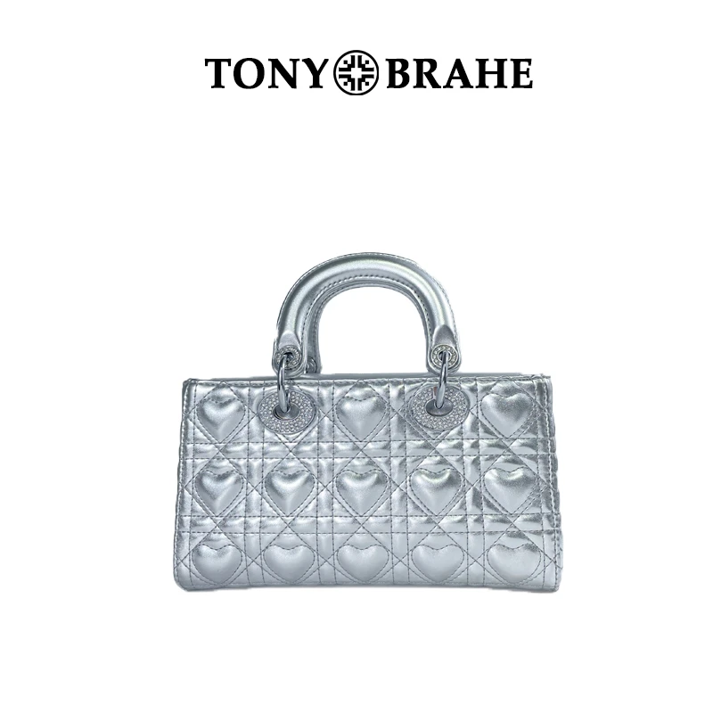 横款爱心包&冰川银镶钻五金爱心绣线手提斜挎包