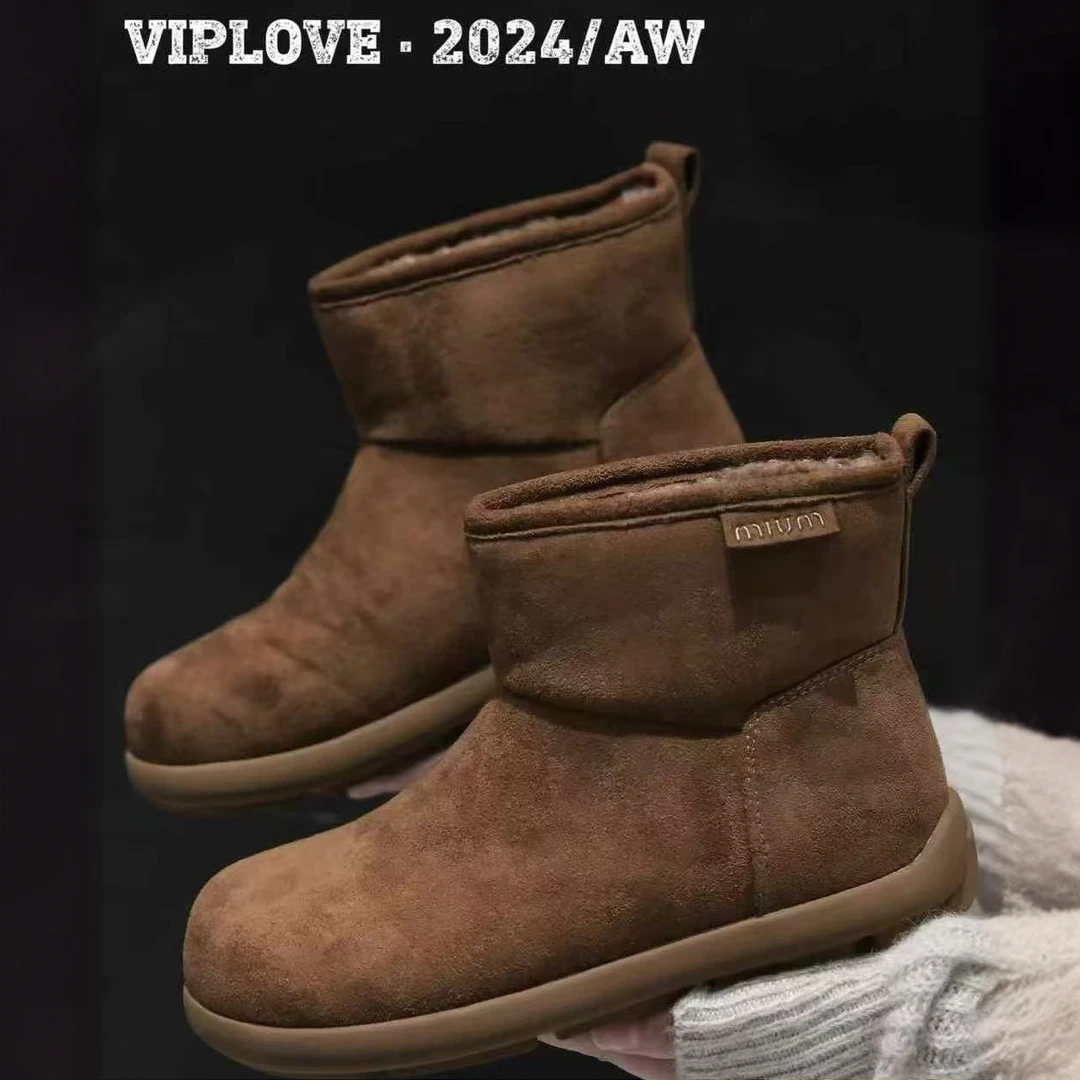 【郁儿严选】87268-85冬款百搭休闲加绒加厚保暖雪地靴短筒
