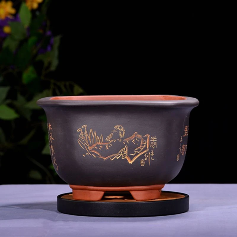 紫砂花盆盆景花卉种植花盆