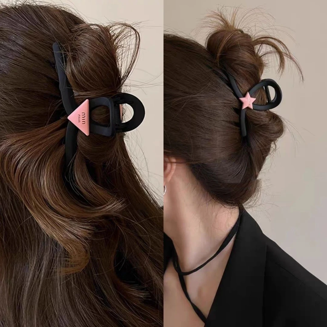 【小杨直推】磨砂粉色抓夹大号发量多发夹脑勺盘发鲨鱼夹头饰