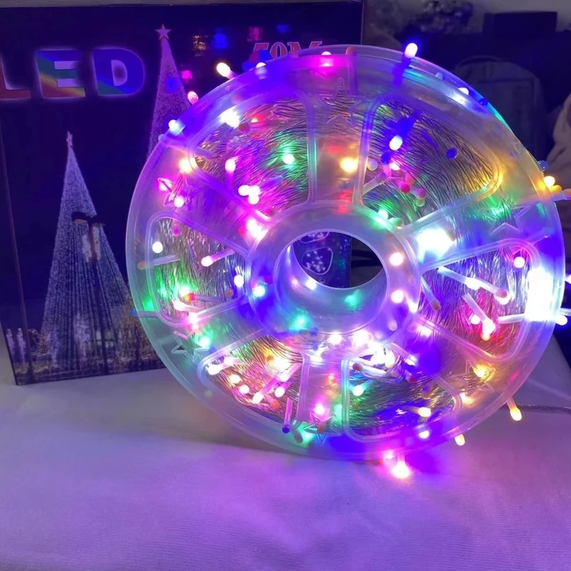 【马卡龙】彩色多功能彩灯盒装灯串V8大灯珠节日装扮百米560灯新年