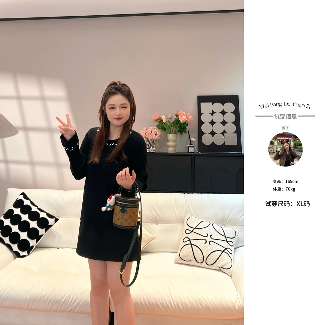 NANXU/楠序源子【半熟冬日】微胖女装 2024年秋冬新毛针织衫YZ33155