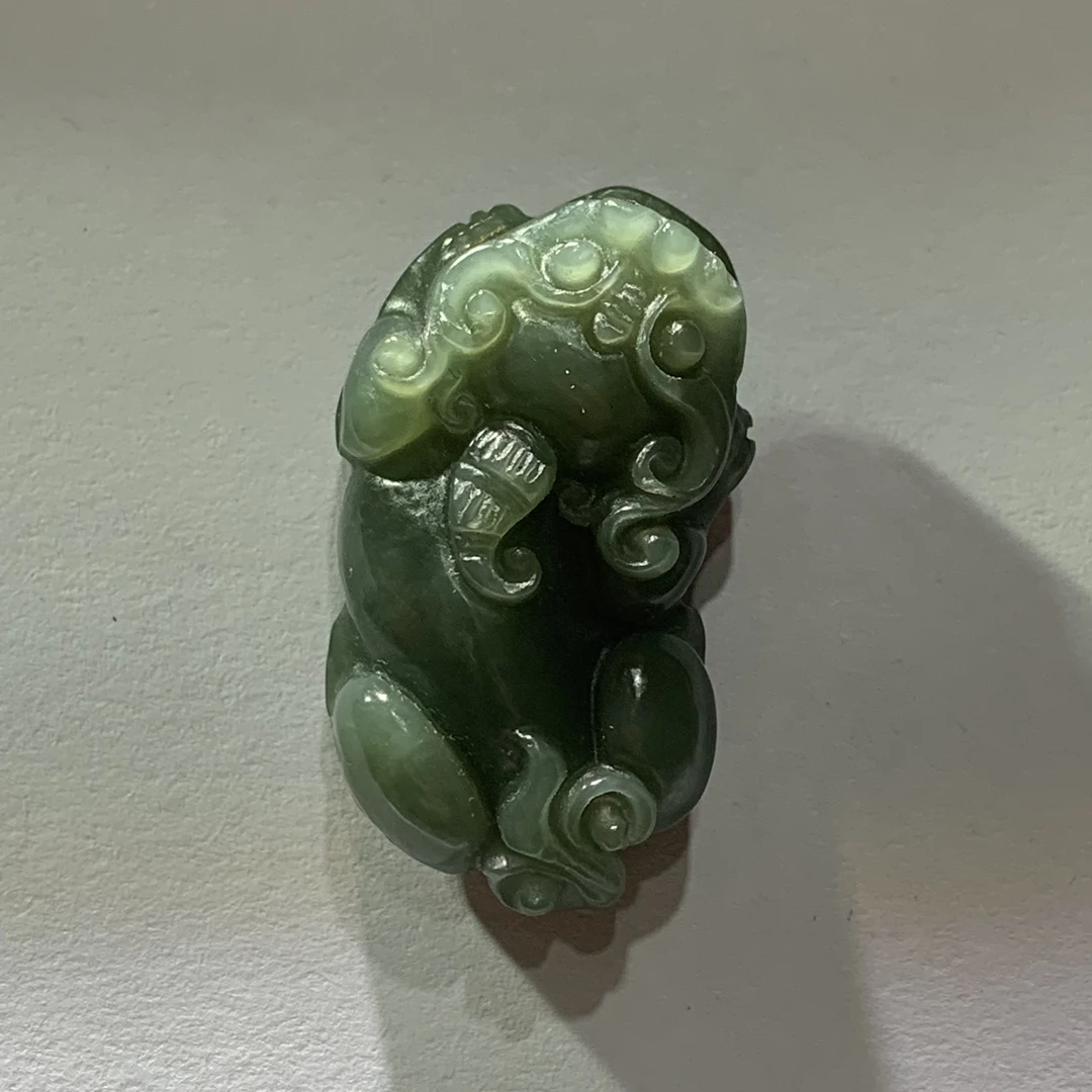 纯天然新疆和田玉手工吊坠绿色男士天然和田玉青玉蓝调貔貅挂件