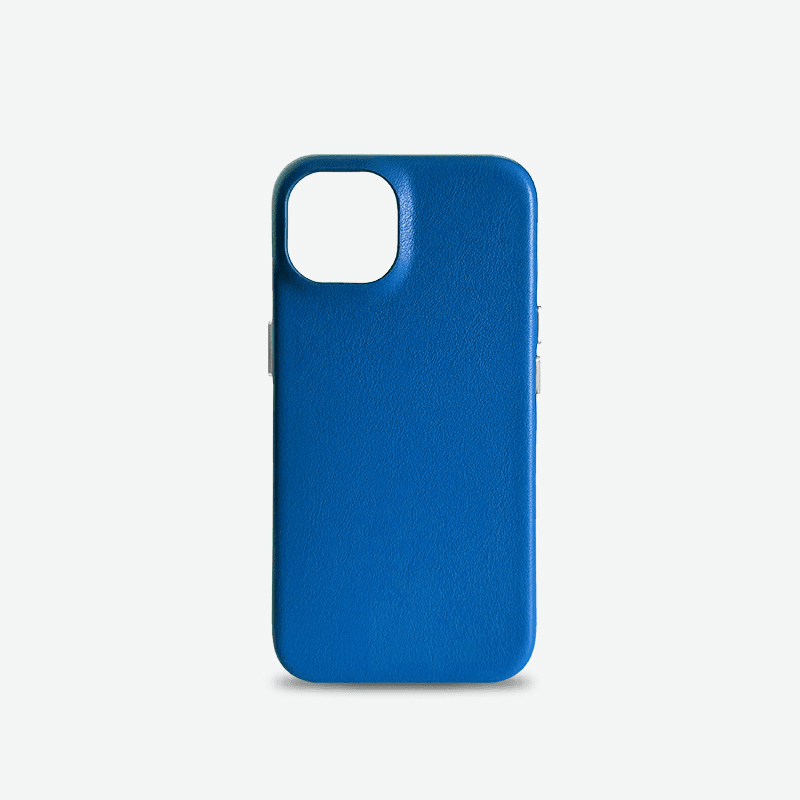 高档亲肤皮质全包蓝色女款14适用iPhone15promax手机壳13苹果12套