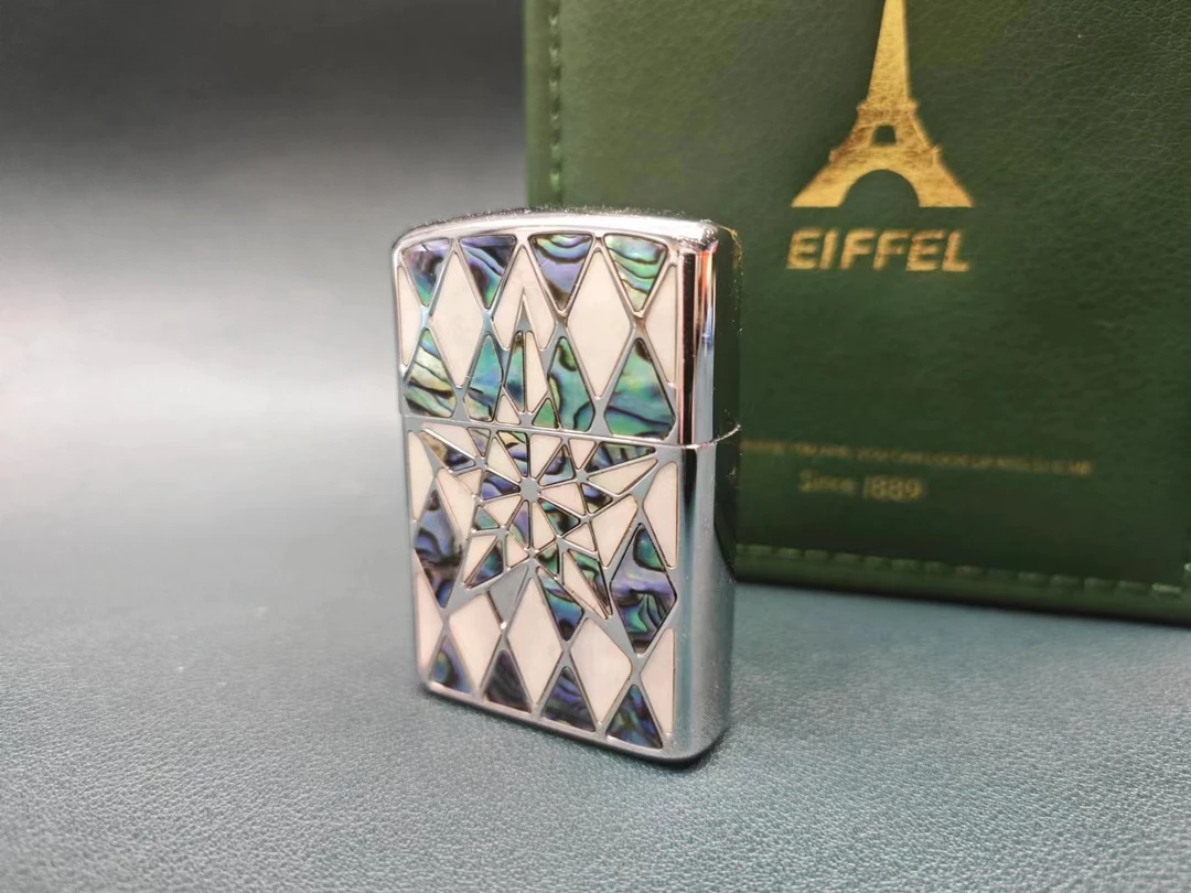 EIFFEL/埃菲尔五芒星  银色  彩贝镶嵌    打火机