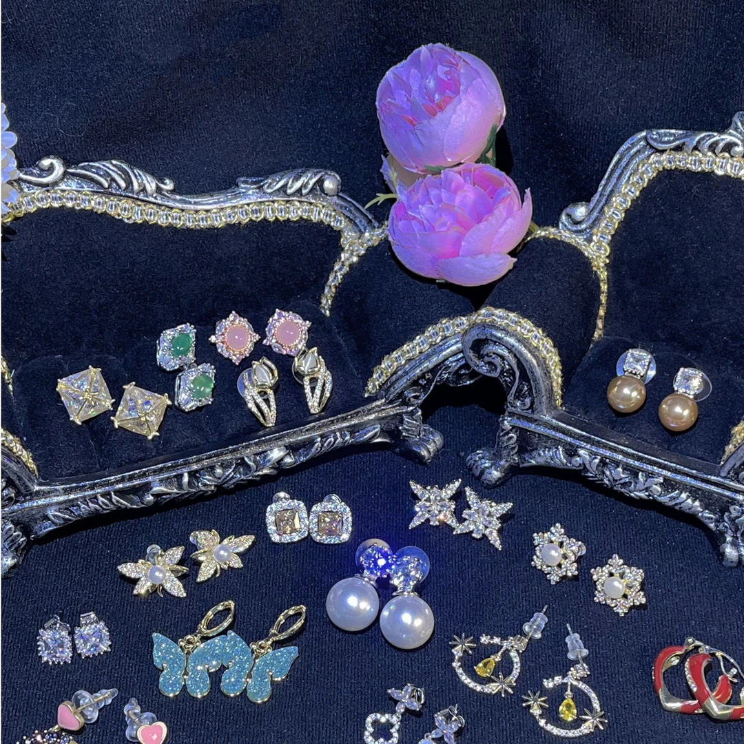 铜合金合成锆石耳饰 【直播间】925针轻奢设计款耳饰