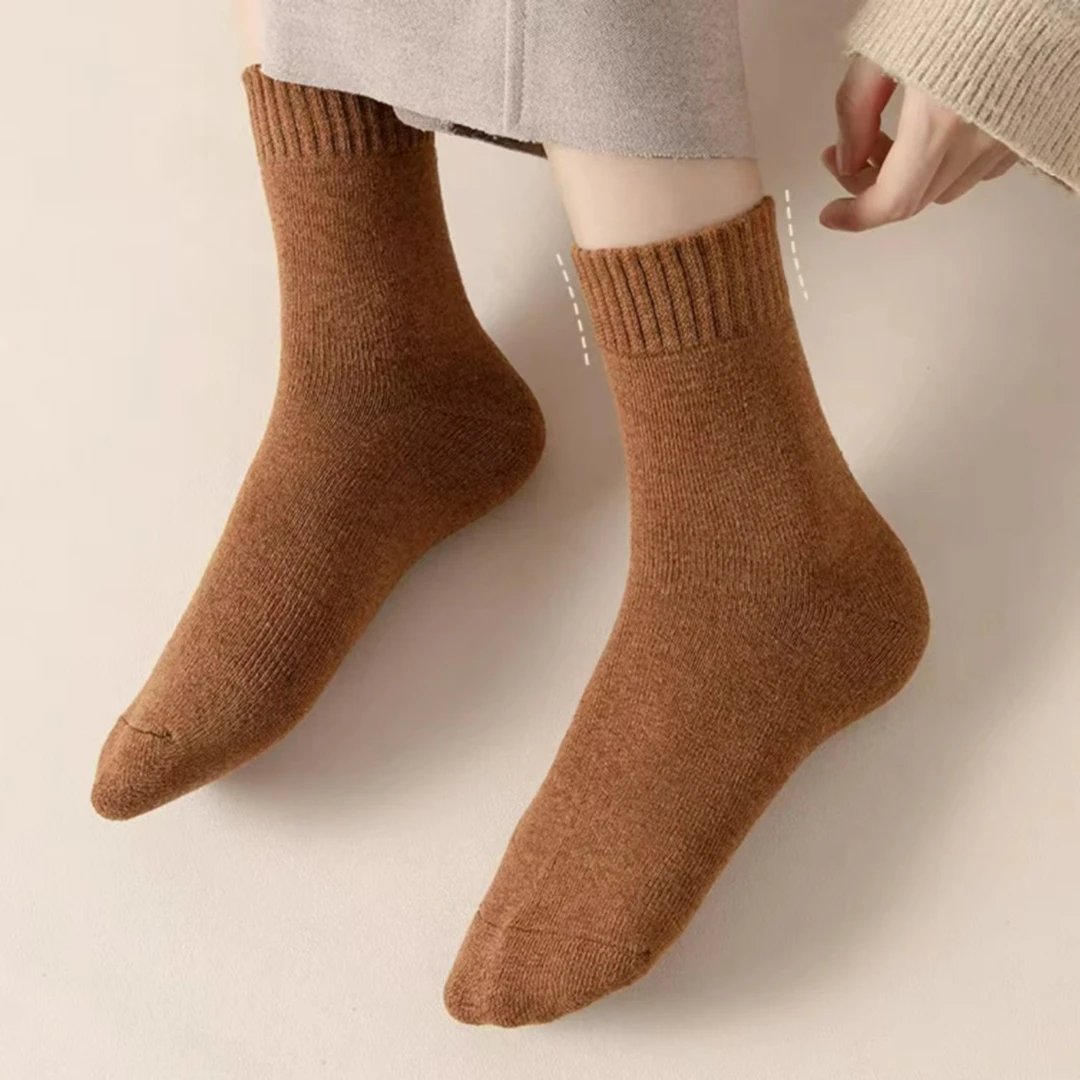 2.1元/2双袜子冬季加厚保暖毛圈袜男女同款高弹舒适颜色随机
