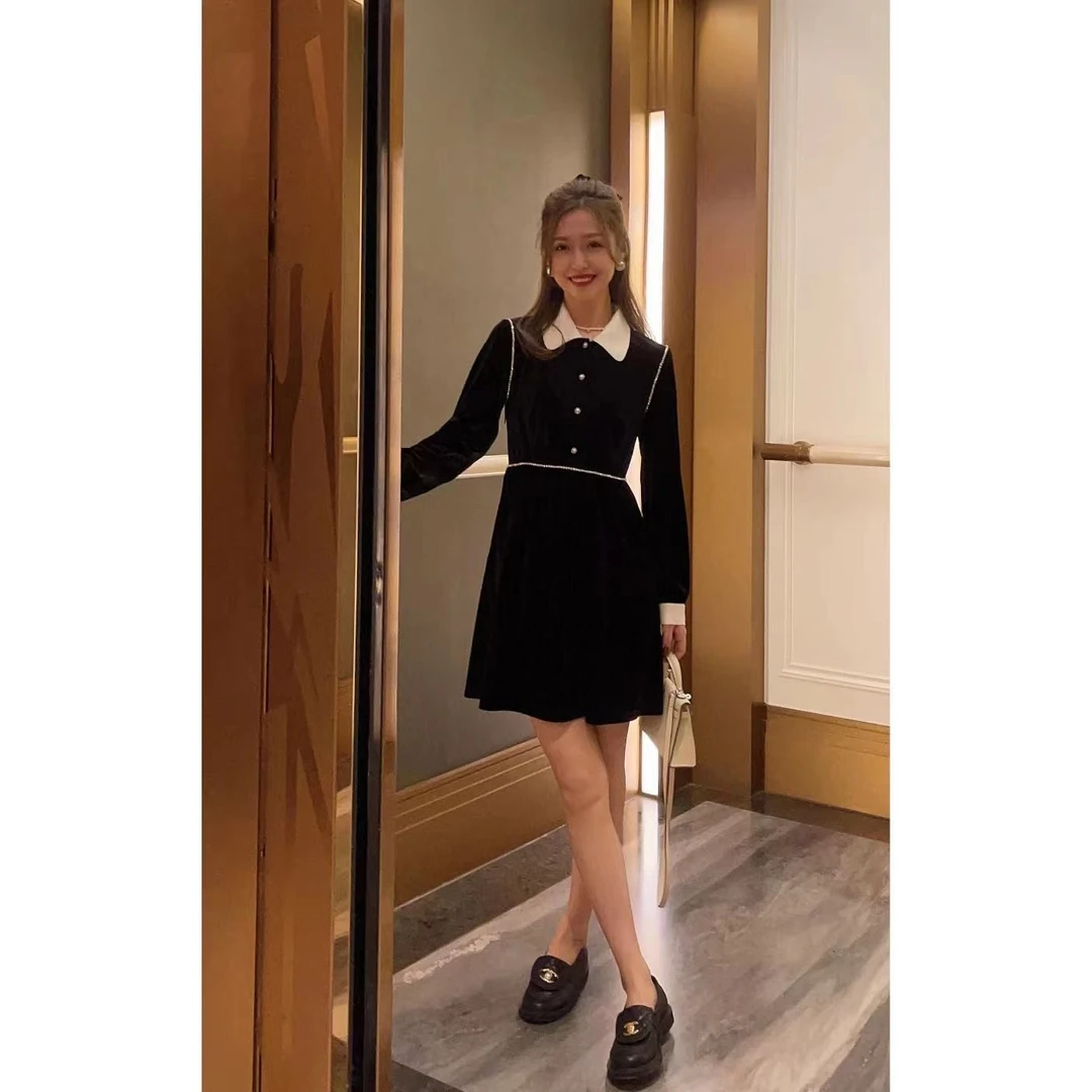 W·HAHA【回馈价】【晚宴女嘉宾】精致小姐姐长袖连衣裙 1137