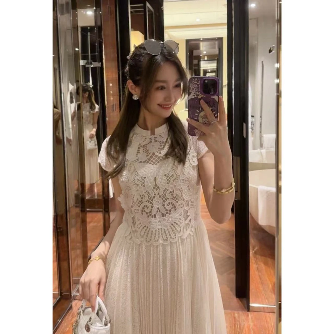 W·HAHA【回馈价】【清晨花影】小众温柔显瘦名媛轻奢长款连衣裙 51383