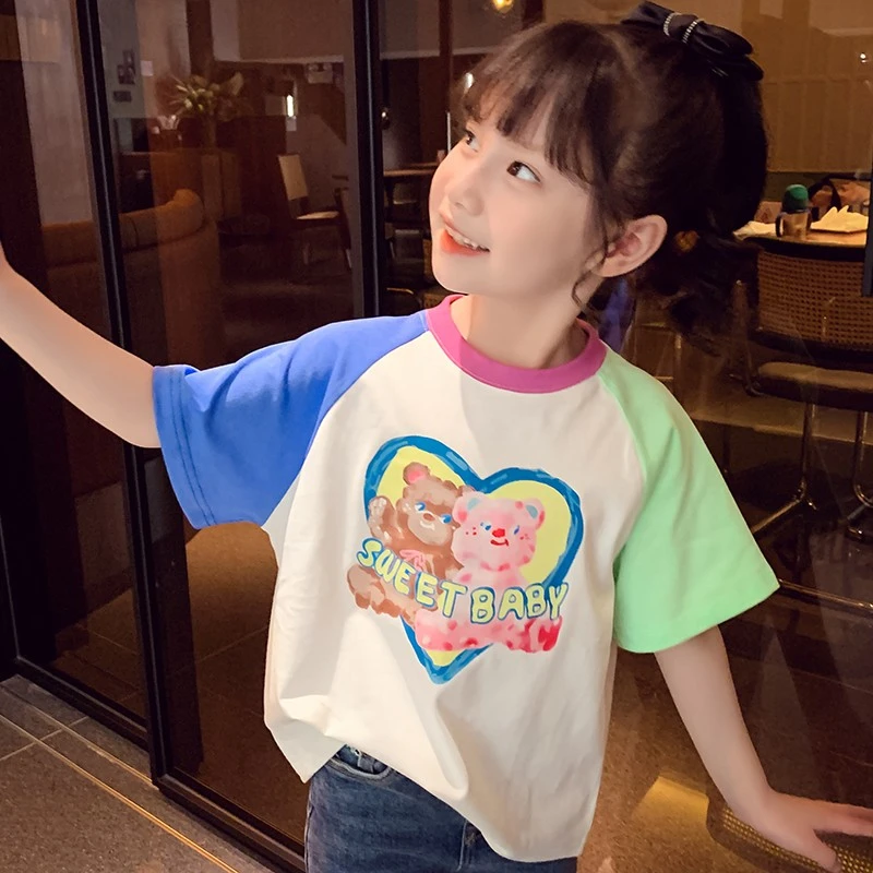 汤圆家女童夏季t恤女宝洋气半袖衣服短袖小女孩夏季清凉打底衫