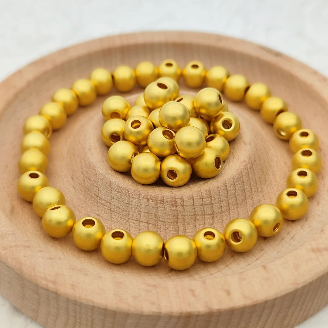 美开乐珠宝黄金手串【B】磨砂足金金珠DIY手链按克卖首饰直播定制款