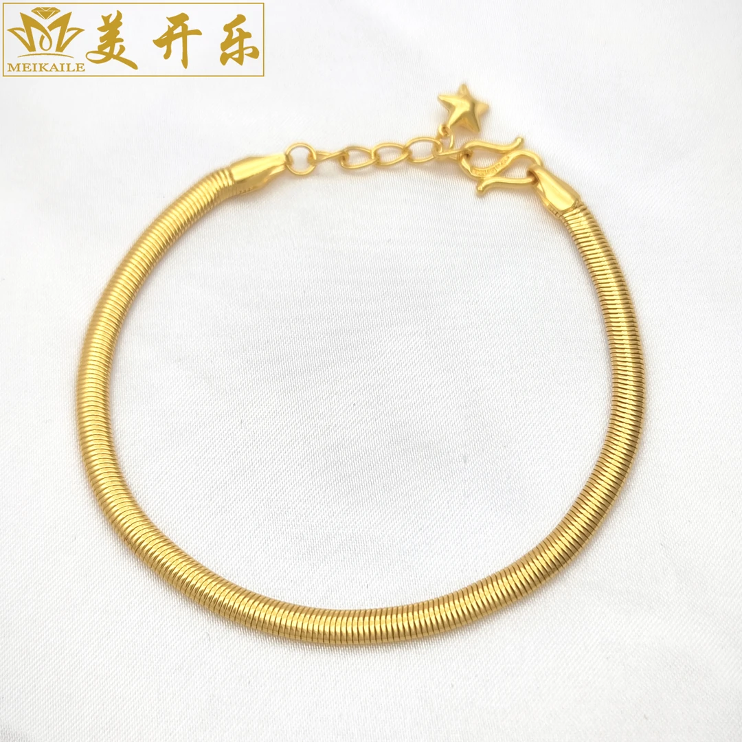 旗舰431美开乐黄金手链蛇骨延长简约百搭足金黄金首饰直播女款