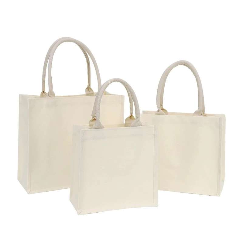 无印同款空白帆布袋手提袋diy环保购物袋大容量学生白色托特包