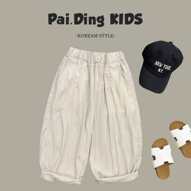 现货-【兔小呗】夏装儿童韩版潮尚宽松休闲袋贴标卡通裤子SJ2876